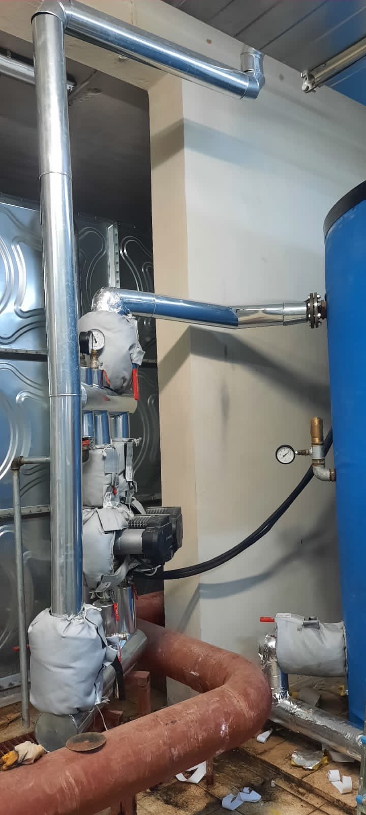 Galvanizli su kolon ve sirkülasyon pompası, Pratik Mekanik saha uygulaması